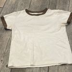 Brandy Melville  White and Brown Short Sleeve Tees Photo 0
