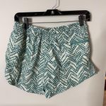 The North Face  Green White Athletic Shorts Geometric Logo Medium Excellent Condition Photo 2
