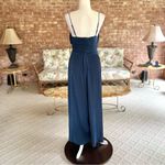 ASTR  The Label Jumpsuit Blue Pleated Cutout Wide Leg Cropped M Cocktail Party Photo 8