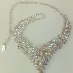 Christina collection rhinestone necklace clear and aurora borealis bride formal Silver Photo 3