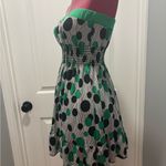 Forever 21  Strapless baby doll top with Green and Black Dots y2k M Photo 3