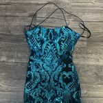 Elegant Teal Maxi Dress with Slit Blue Size undefined Photo 2