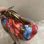 Vintage Floral Beaded Kiss Lock Clutch Evening Bag chain crossbody Red Photo 4