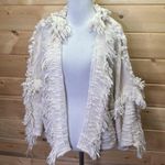 MISA Los Angeles  Cotton Linen Open Cardigan Fringe Shag Sweater Size Small Photo 3