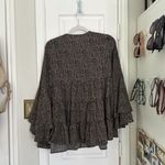 Andthewhy  leopard tiered bell sleeve blouse Photo 5
