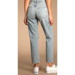 Free People Women's Jeans Boyfriend Distressed Button Fly Blue Acid Wash Size 30 Photo 11