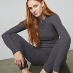 Lunya Womens Gray Heather Waffle Restore Thermal Jogger‎ Pant Size Medium Photo 0