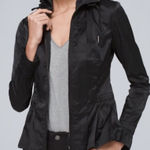 White House | Black Market Smocked Anorak Jacket Black Full Zip Size Medium Photo 0