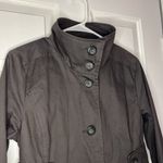 Garnet Hill  Coat Women’s 2 Dark Grey Everyday Trench Rain Jacket Long Minimalist Photo 4