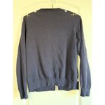 Lands' End  Sweater Womens Medium Argyle Navy White Crew Neck Long Sleeve Academia Photo 9