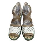 Fly London White Brown Cutout Leather Wedge Sandals Women’s Size 40 US 8-8.5 Photo 3