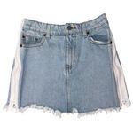 Carmar Blue Denim Mini Skirt with White Accents Size 25 Photo 0