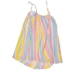 Buddy Love Yellow Pink Blue White Stripe Print Crepe Pullover Mini Dress Medium Photo 2