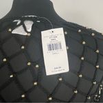 Vervet Beaded Open Stitch Sweater black with gold beads size Small new Photo 3