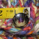 Cardigan Sweater XL Multicolor Oversize Cropped Chunky Knit Slouchy Large Button Blue Photo 5