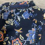 Loft women’s blue Navy Floral print blazer size 6 ,97% cotton long sleeve Photo 6