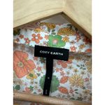 Cozy Earth Womens Orange Floral Sutton Short Sleeve Pajama Top Size M Retro Size M Photo 4