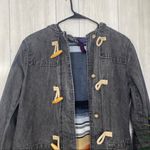 Denim & Co  Lined Black/Gray Denim Chore Coat Toggle Closure size M Medium Photo 3