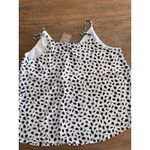 Mine Blouse Shirt Tank Black And White‎ Medium Button White Loose Fit Top Photo 3