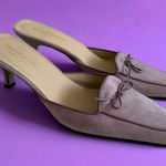 Bloomingdales Vintage Purple Lavender Suede Mules Heels Size 9.5 NEW NWOB Photo 0