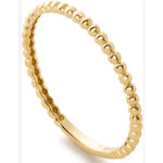 Boutique Dainty 14k Gold Plated S925 Stacking Bead‎ Ball Ring Size 5.5 Photo 3