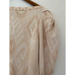 NWOT Anna Cate Sweatshirt Cotton Blend Cream Beige Ikat Poof Sleeve Medium Tan Photo 8