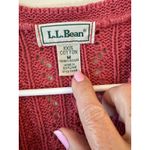 L.L.Bean  Long Sleeve Open Knit Button Front Cardigan Sweater Pink Women's Medium Photo 3