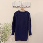 Moon River Navy Chunky Pull Over Cut Out Knit Sweater Mini Dress One Size NWT Photo 2