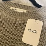 Elodie Crew Neck Knit Pullover Crop Sweater in Gray XS NWT Photo 4