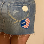 PINK - Victoria's Secret Denim jeans skirt distressed with patchwork​ Photo 6