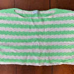 Urban Outfitters  Green and Cream Off-the-Shoulder Sweater Photo 0
