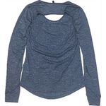 Onzie OS Wave Long Sleeve Yoga Top Blue Striped Cutout Shirt One Size XS S M L Photo 3