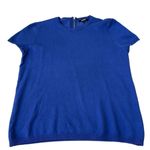 Premise  Blue Short Sleeve Crew Neck Stretch Knit Casual Sweater Size Medium Photo 1