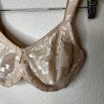 Wacoal  85567 tan sand nude satin unlined wired floral bra 32DD Photo 3