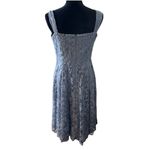 Adrianna Papell Adrianna‎ Papell 3/4 Sleeve Lace Fit Flare Dress Bolero Jacket Dusty Blue Size 8 Photo 4