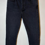 AGOLDE  Riley Crop Size 28 High Rise Button‎ Fly Black Wash Denim Photo 0