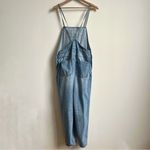 ZARA Basic Z1975 Denim Distressed Button Overalls Jumpsuit Light Wash Small Photo 4