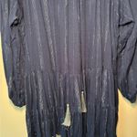 Lulus  Navy Blue Striped Long Sleeve Tiered Swing Dress Metallic Boho Siz… Photo 7