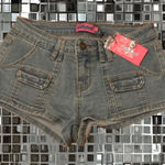 Edikted Light Denim Low Waisted Women’s Micro Shorts -  Photo 0