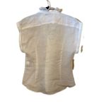 ZARA  100% Ramie White Ruffled Blouse Photo 2