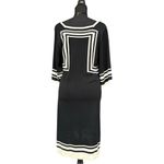 Sangria Black White Geometric Knit Dress Size Large Monochrome Knit Dress EUC Photo 4