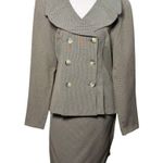 Alyn Paige  13/14 Beige Black Houndstooth Womens Skirt Suit Business Formal Wear Photo 1