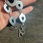 Sterling Silver Triple Opal 5 stone toggle bracelet Pink Photo 3