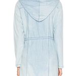 Jack by BB Dakota Jacket Small Chambray Hi-Low Hooded Zip Up Lightweight Casual Photo 1