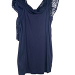American Eagle  Lace Dress Womens Size Medium Bell Sleeve Cami Midi Blue Crochet Photo 1