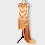 Elliatt Lambent Asymmetric Halter Dress Women's Large Camel Backless NWT Photo 2