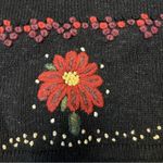 Woolrich Vintage  Wool Holiday Sweater Womens Medium Embroidered Christmas Black Photo 5