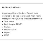 Madewell  Front Tie Red Black Buffalo Plaid Flannel Shirt Size Medium NWT Photo 11