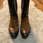 Tony Lama Vintage  Boots Size 8.5 Womens Two Tone Brown Cowboy Western Pointed Photo 5