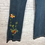 Vintage Y2K Butterfly Flower Embroidered Hippie Lowcut Jeans Blue Size 29 Photo 4